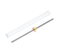 QUARKZMAN Tornillo Avance 300 Mm Tr6X1 Con Tuerca Latón (Paso 1 Mm, 1 Entrada, Avance 1 Mm), Barra Tornillo Acero Inox 304 Piezas Actualización Con Tubo Embalaje Plástico, Plateado