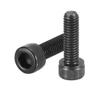 QUARKZMAN Tornillos de Cabeza Hueca Hexagonal (M6-1X20), Acero al Carbono de Grado 12.9 Tornillos de Cabeza Hueca Hexagonal, Negro, 25 Piezas