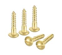 QUARKZMAN Tornillos de Madera M2.5 x 12mm Cabeza Redonda Ranurada de Latón Tornillo Autorroscante para Trabajos de Carpintería 40 Unidades