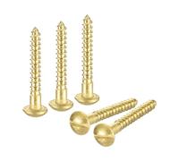 QUARKZMAN Tornillos de Madera M2.5 x 20mm Cabeza Redonda Ranurada de Latón Tornillo Autorroscante para Trabajos de Carpintería 60 Unidades