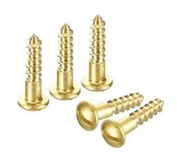 QUARKZMAN Tornillos de Madera M3 x 16mm Cabeza Redonda Ranurada de Latón Tornillo Autorroscante para Trabajos de Carpintería 60 Unidades