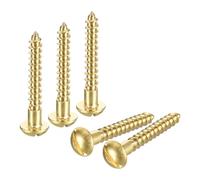QUARKZMAN Tornillos de Madera M4 x 30mm Cabeza Redonda Ranurada de Latón Tornillo Autorroscante para Trabajos de Carpintería 20 Unidades