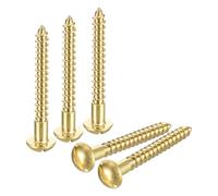 QUARKZMAN Tornillos de Madera M4 x 40mm Cabeza Redonda Ranurada de Latón Tornillo Autorroscante para Trabajos de Carpintería 20 Unidades