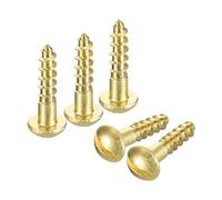 QUARKZMAN Tornillos de Madera M5 x 20mm Cabeza Redonda Ranurada de Latón Tornillo Autorroscante para Trabajos de Carpintería 10 Unidades