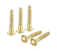 QUARKZMAN Tornillos de Madera M5 x 30mm Cabeza Redonda Ranurada de Latón Tornillo Autorroscante para Trabajos de Carpintería 20 Unidades
