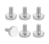 QUARKZMAN Tornillos De Mano M6x12mm Con Estriado Diamante, 304 Acero Inoxidable Cabeza Plana Tornillos De Mano Metricos Cabeza Estriada Diamante Pernos De Apriete, 12mm Diam. 6 Pcs