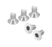 QUARKZMAN Tornillos De Máquina Antirrobo Torx Cabeza Plana M8-1.25 X 14mm, 10 Pcs Acero Inoxidable 304, Conducción Torx, Cabeza Avellanada, Roscado Completo, Plateado