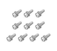 QUARKZMAN Tornillos de máquina con cabeza avellanada Phillips M5 x 16mm de acero inoxidable 304 combinados con arandela de resorte y arandelas planas 10Pcs