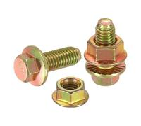 QUARKZMAN Tornillos Hexagonales Con Brida M8 X 20mm 10Pcs Acero Al Carbono Zincados Con Tuercas Roscado Completo Para Industria Maquinaria Electrodomésticos