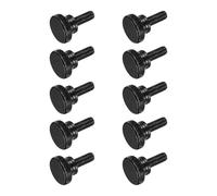 QUARKZMAN Tornillos Moleteados, 10Pcs Tornillos de Mano con Estriado M8 X 16mm con Cabeza Plana de Acero Carbono Negro Perno Herramienta de Reparación con Pomos de Agarre para el Hombro