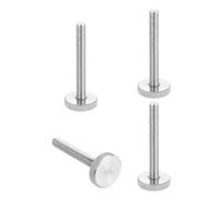 QUARKZMAN Tornillos moleteados de cabeza plana de acero inoxidable 304, M6 x 50 mm, pernos de cabeza moleteada de diamante métricos, perillas de agarre, 20 mm de diámetro, 4 piezas