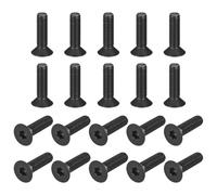 QUARKZMAN Torx Antifurto A Testa Piatta M8-1.25x30mm, 30Pezzi Acciaio Lega Grado 10.9, Guida Torx, Testa Svasata, Filettatura Completa, Finitura Ossidata Nera