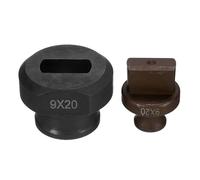 QUARKZMAN Troquel de Perforación de Orificio Hidráulico Φ9×20mm para Máquina Perforadora Hidráulica Eléctrica MHP-20 JP-20 Color Borgoña Y Negro