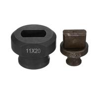 QUARKZMAN Troqueladora Hidráulica para Perforar Agujeros Φ11×20mm de Forma Ovalada, Kit de Perforación Eléctrica Hidráulica para Máquina Perforadora MHP-20 JP-20, Borgoña y Negro