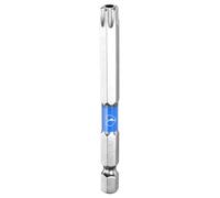 QUARKZMAN TT40 Punta destornillador Torx vástago 1/4" 3" acero S2 | Antimanipulación magnética punta de agujero, estrella 6 puntas hexagonal, para destornilladores eléctricos industriales