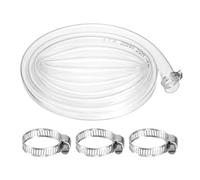 QUARKZMAN Tubo PVC Transparente, 0.79" DI. 0.94" DE. 6.56 Pies Longitud, Manguera Drenaje, Manguera Bomba Agua, Tubería Riego, Tubo Plástico Con Abrazaderas, Transparente