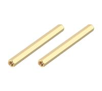 QUARKZMAN Tuercas De Acoplamiento Hexagonales De Latón M5x70mm Separadores Hexagonales Con Rosca Interna Para Placa De Circuito Impreso Madre (Tono Dorado Paquete De 2)