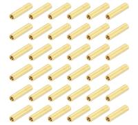 QUARKZMAN Tuercas De Acoplamiento Redondas De Latón M2x11mm Separadores Hexagonales Con Rosca Interna Para Placa De Circuito Impreso Madre (Tono Dorado Paquete De 38)