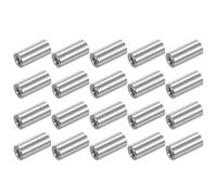 QUARKZMAN Tuercas De Acoplamiento Redondas M5x0.8mm, 20 Pzs 304 Tuercas Conectoras De Acero Inoxidable Para Varillas Y Pernos De 20mm Para Fijadores Industriales De Construcción, Plateado