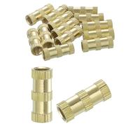 QUARKZMAN Tuercas de Inserción Estriadas 15 Piezas M6 x 20mm(L) x 8mm(OD) Tuercas de Latón con Rosca Impresa Tuercas de Inserción Roscadas Hembra para Fijación Térmica