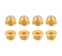 QUARKZMAN Tuercas Hexagonales Con Insertos De Nylon 8pcs - M3 x 0.5mm Tuercas Autoblocantes De Aleación De Aluminio Con Brida Anodizada Para Fijadores (Dorado)