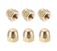 QUARKZMAN Tuercas Hexagonales Con Tapa De Bellota M6x1mm Tuercas Hexagonales Decorativas Con Cúpula De Latón Para Tornillos Hardware De Mecánicos Y Eléctricos (Color Dorado Paquete De 6)