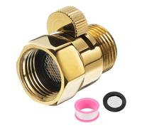 QUARKZMAN Válvula Cierre Para Cabezal Ducha Latón Cromado, Válvula Control Ducha G1/2" Regulador Presión Agua Para Sistema Ducha Con Cinta PTFE (Dorado, 39mm/1.54")