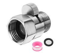 QUARKZMAN Válvula Cierre Para Cabezal Ducha Latón Cromado, Válvula Control Ducha G1/2" Regulador Presión Agua Repuesto Para Sistema Ducha Con Cinta PTFE (Plateado, 39mm/1.54")