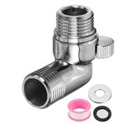QUARKZMAN Válvula De Cierre Para Cabezal De Ducha De Latón Cromado, Válvula De Control De Ducha G1/2" Regulador De Presión De Agua Para Sistema De Con Cinta De PTFE Y Junta (Plateado