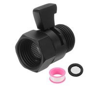 QUARKZMAN Válvula De Cierre Para Cabezal De Ducha De Latón Cromado, Válvula De Control De Ducha G1/2" Regulador De Presión De Agua Para Sistema De Ducha Con Cinta De PTFE (Negro, 38mm/1.5")