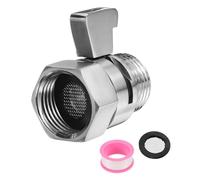 QUARKZMAN Válvula De Cierre Para Ducha De Latón Cromado, Válvula De Control De Ducha G1/2" Regulador De Presión De Agua Para Sistema De Ducha Con Cinta De PTFE (Plateado, 38mm/1.5")
