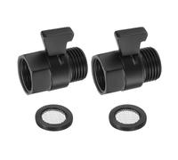 QUARKZMAN Válvula de Control de Flujo de Agua, 2 PCS G1/2" Válvula de Cierre de Cabezal de Ducha, Regulador de Presión de Agua de Latón para Cabezal de Ducha o Spray de Bidé (Negro)