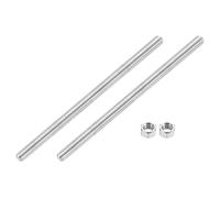 QUARKZMAN Varilla Roscada Totalmente De 3/8"-16, 2 Pcs Tornillo Largo De Acero Inoxidable 304 Longitud De 8" Roscas A La Derecha Para Montaje De Muebles Fijación Ensamblaje