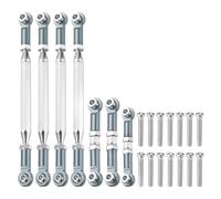 QUARKZMAN Varillas de Dirección Ajustables de Aluminio Actualización de Aleación para Varillas de Dirección de Leva de Convergencia para Coche RC Crawler 14401 1/14 Gris Titanio