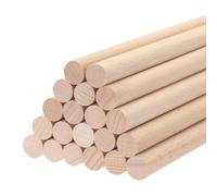 QUARKZMAN Varillas de Madera Redondas de 10 cm x1,2 cm, para Manualidades, Decoración de Artes, Fiesta Hechas a Mano, Casas Pequeñas, 20 Uds