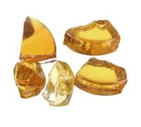 QUARKZMAN Vidrio para Fuego de Chimenea, 0.9 Libras de Rocas de Vidrio Reflectante de Alto Brillo Templado para Chimenea de Propano Natural, 3-5cm, Ámbar