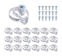 QUARKZMAN Vidrio Retenedor Clips Kit con Tornillo, 0.51 x 0.12" Vidrio Panel Fijación Clip para Fijación Armarios Gabinetes Espejos, Transparente 20uds