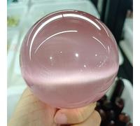Quartz Crystal Ball Magic Cat's Eye Degaussing Home Office Decor Gem Ornaments (Color : Rosa, Size : 60mm)