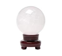 Quartz Crystal Ball Wind Crystal Ball for Lucky Wealth Protect The House,White,50mm