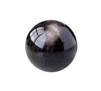 Quartz Silver Obsidian Crystal Ball, Light Silver Obsidian Crystal Dial, Home Decor Mining,Black,75mm