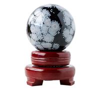 Quartz Snowflake Obsidian Stone Crystal Ball Gemsone Snowflake Crystal Sphere Home Decoration Gift,Snowflake Obsidian Ball-35~40mm