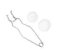Quartzs - Juego de crisol pequeño para derretir crisol con pinzas para látigo, suministros para hacer joyas, pinzas con mango