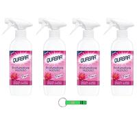 Quasar Profumatore Multiuso Floreal - Ambientador multiusos (4 unidades, aroma duradero, limpia y elimina el polvo, 500 ml, incluye llavero Beni Culinari gratuito)