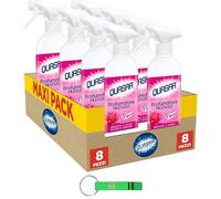 Quasar Profumatore Multiuso Floreal - Ambientador multiusos (8 unidades, aroma duradero, limpia y elimina el polvo, 500 ml, incluye llavero Beni Culinari gratuito)