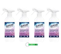 Quasar Profumatore Multiuso Passion - Ambientador multiusos (4 unidades, aroma duradero, limpia y elimina el polvo, 500 ml, incluye llavero Beni Culinari gratuito)