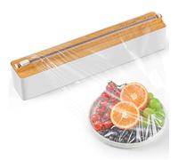 Quasziwa Dispensador Papel Aluminio y Film - Organizador de Papel de Aluminio y Film de Plástico Rellenable Magnético para Cocina, Cortador de Film Transparente Mejorado con Hoja Afilada, Blanco