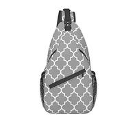 Quatrefoil Grey Black Mermaid Crossbody Bag, Sling Chest Cross Body Bag para Hombres y Mujeres, Utilizado para el Ocio y los Viajes