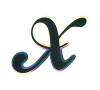 Quattroerre 20074 Adhesivo Monograma Letra X, Negro, x-olografica