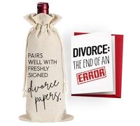Qubereeree Regalos de divorcio para mujeres y hombres, combina bien con papeles de divorcio recién firmados, bolsa de vino, suministros de decoración de fiesta de divorcio, suministros de decoración