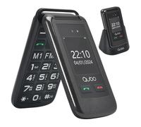Qubo 4G Flip Teléfono para Personas Mayores gsm, teléfono móvil para Personas Mayores, Pantalla de 2,4 Pulgadas, función SOS, Soporte Dual SIM,Llamada rápida, Radio FM, Base de Negro